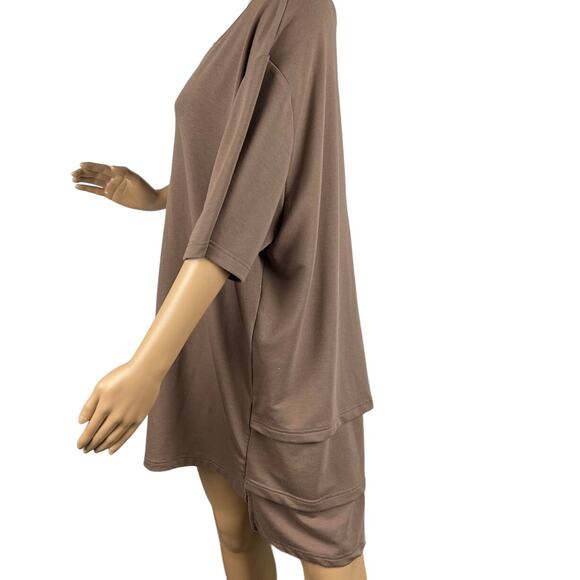 Homme + Femme  LA Unisex Tiered Thick Cotton Embroidered Tee Shirt Tan Size XL - Picture 2 of 10